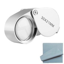 Loupe Bijoutier 30x Loupe de Poche Loupe Grossissante Verre 30 x 21 mm Bijoux...
