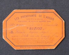 Carte de membre 1888 LES PREVOYANTS DE l'AVENIR La Rochelle