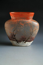 ANCIEN VASE ART NOUVEAU LEUNE EN VERRE ÉMAILLÉ - CIRCA 1905