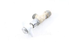 Ancien Robinet En Laiton Avec Poignée En Porcelaine Vintage