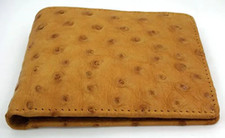 Véritable Cuir Vachette Autruche Imprimé Homme Pliante Rabat Haut Portefeuilles