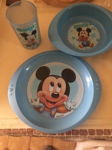 Ensemble plastique bleu repas - ensemble,