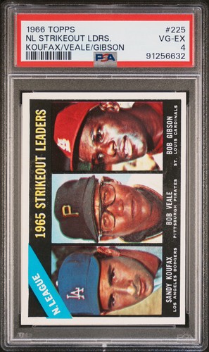 1966 topps koufax - topps, koufax/veale/gibson