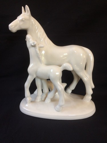 Paire horses porcelaine - d'horses,