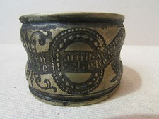 ancien rond de serviette en cuivre allemand ou alsacien monogramme ES