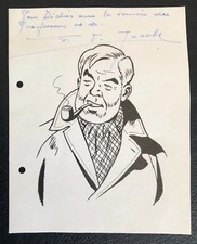 RARE DÉDICACE MANUSCRITE E.P.  JACOBS SUR CARTE  PROF MORTIMER  1970 (?) BLAKE 