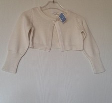 JACADI GILET BOLERO A MANCHES LONGUES 2 ANS/88 CM BLANC CREME