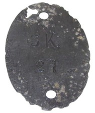 Plaque d’identité modèle 1878 allemand WW1 14 18