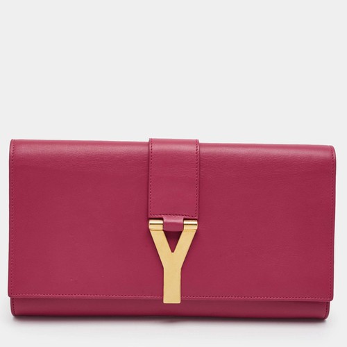 Pochette cuir fuchsia saint - pochette, en