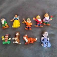 Lot de 9 Figurines Bully 1982 Walt Disney Blanche Neige Minnie Rox Rouky Vintage