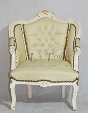 Fauteuil Luigi Filippo Trône Baroque Ivoire Écaille Champagne Swarovski AR1225