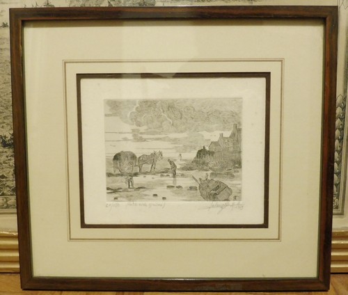 Gravure encadrée pointe - encadrée, (pointe