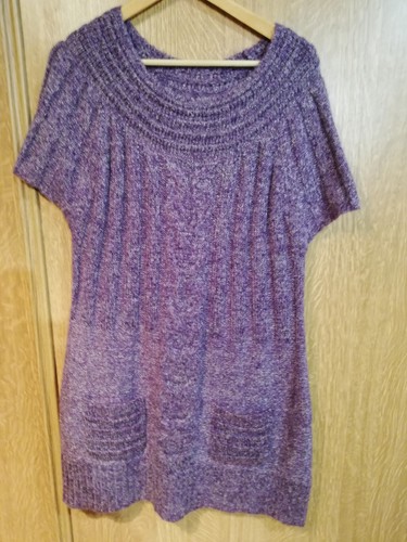Robe pull violet chiné - robe,