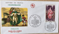 Enveloppe 1er Jour - Timbre 1966 - Histoire de France CHARLEMAGNE