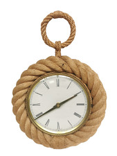 Pendule Horloge Montre murale vintage de style nautique corde AUDOUX MINET 60's