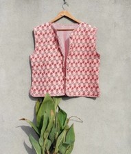 Rose Bébé Imprimé Floral Veste Coton Handmade Coton Vestes Femmes Vêtements US