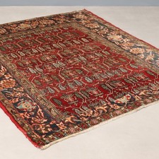 Tapis Ancien Coton Laine Noeud Fin 150 x 137 cm Original 