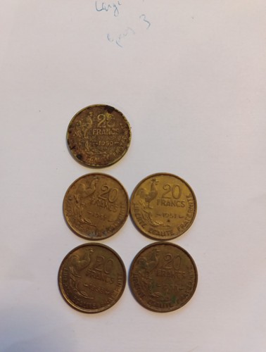 Lot pièces francs coq - 20,