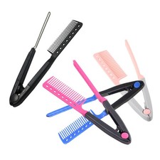  Lot de 4 peignes lissants en V – Brosse à lisser à dents fines pour coiffure,