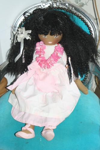Poupee metisse chiffon tissus - metisse,