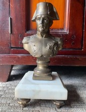 RARE ANCIENNE STATUE BUSTE NAPOLÉON BONAPARTE EN MÉTAL HAUTEUR 24 cm