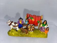 Ancien santon Charette des gitans Paul Fouque Puce 4 cm de haut.