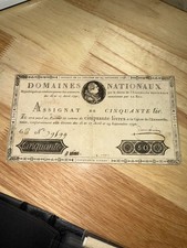 ASSIGNAT DE CINQUANTE  LIVRES DOMAINES NATIONAUX