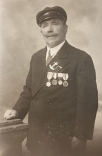 Carte Photo Originale Marin Veteran WW1-Chevalier Merite Maritime,Calais