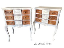 Paire de commodes vintage shabby chic - style baroque
