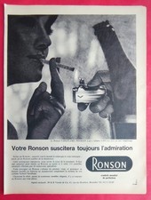 Publicité presse Belge Objet du Fumeur Briquet RONSON Varaflame Premier 1965