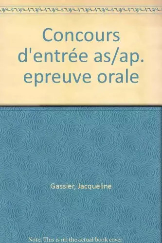 Concours entrée ap - as,