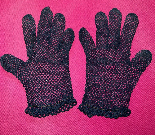 Paire gants anciens fil de - anciens,
