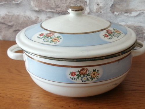 Soupiere emaillee ancienne - soupiere,