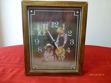 Vintage Wall Clock Intercraft Country Boy and Girl Wall Art Decor Battery Tested