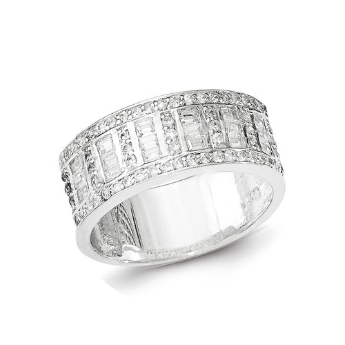 Baguettes rounds ring - cz,