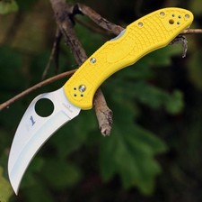 Couteau Spyderco Tasman Salt 2 Hawkbill Salt Lame Acier H1 Made Japan SC106PYL2