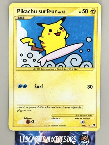 Carte pokémon pikachu surfeur - pokémon,