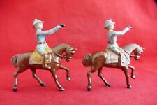 Soldat plomb creux 1914/1918 Poilu à cheval avec pistolet - Petite taille