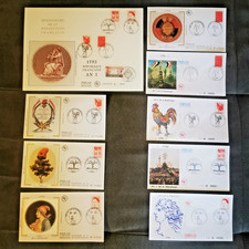 ⭐ FRANCE Lot 9 Enveloppes Bicentenaire Révolution AN I 1992 FDC 1er Jour Timbre⭐