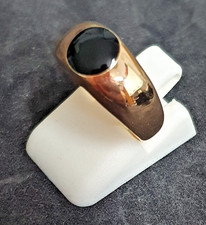 Chevalière plaqué or et Onyx