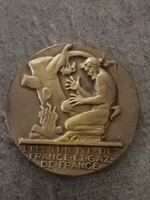 MEDAILLE BRONZE EDF GDF 20 ANNEES DE SERVICE / 55 mm 69.5 g