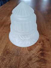 Lustre ancien globe obus tulipe verre art deco lampe skyscraper building 