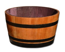 Demi tonneau de vin en bois de