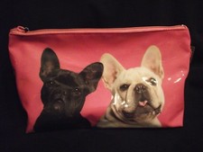 TROUSSE TOILETTE Grand Modèle - Motif BOULEDOGUES FRANCAIS FAUVE ET NOIR