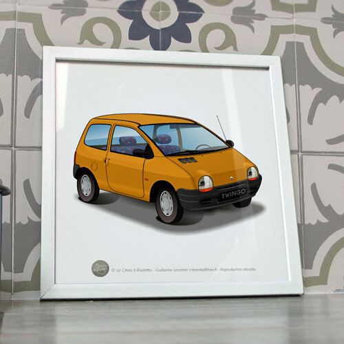 Poster twingo jaune indien - twingo,