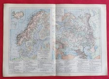 Carte Géographie XIXéme ETATS SCANDINAVES RUSSIE de DRIOUX & LEROY Ed BELIN 1885