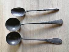 2 louches + cuillere en étain anciennes
