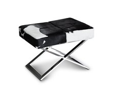 Pouf En Cuir En Peau De Vache