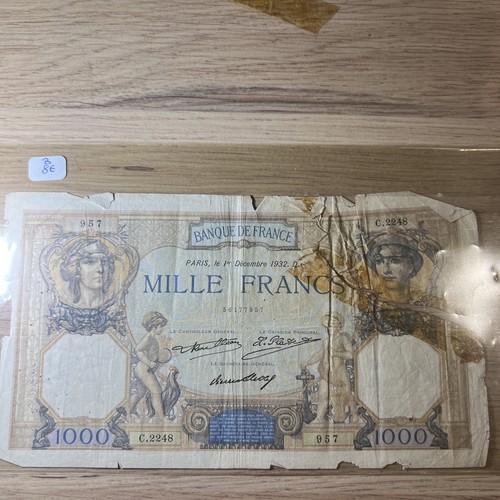 Ancien billet france 1000 - billet,