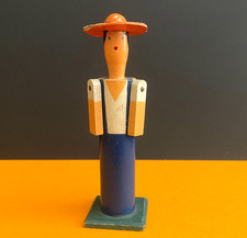 JOUET ANCIEN - JOLIE DAME ART DECO EN BOIS PEINT - DANS LE GOUT DE MODIGLIANI -